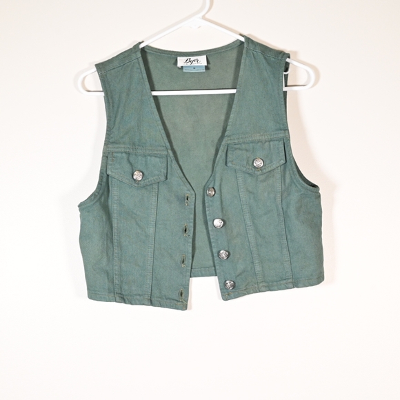 Byer California Tops - Crop Denim Vest